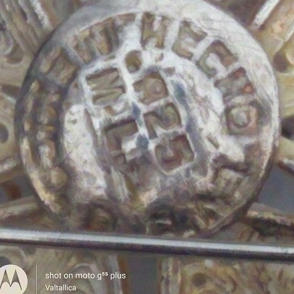 ANTIQUE Sterling Silver Flower Brooch + Earrings - Picture 4 of 8